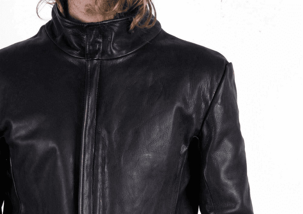 HEAVY WEIGHT BABY CALF LEATHER HI COLLAR ZIP BLOUSON JB-5 TYPE 2